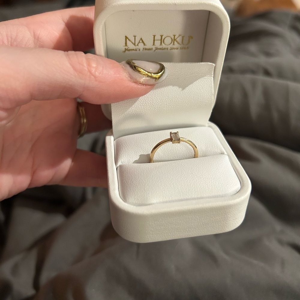 J.hannah custom  Gold Ring with Square diamond